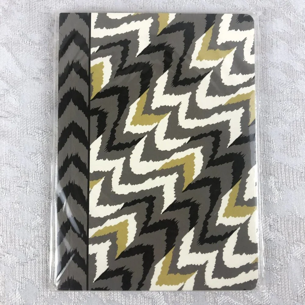 Waverly Notecards & Journals Camo Gray-Gold-Black (Set of 12 Cards & 3 Journals)